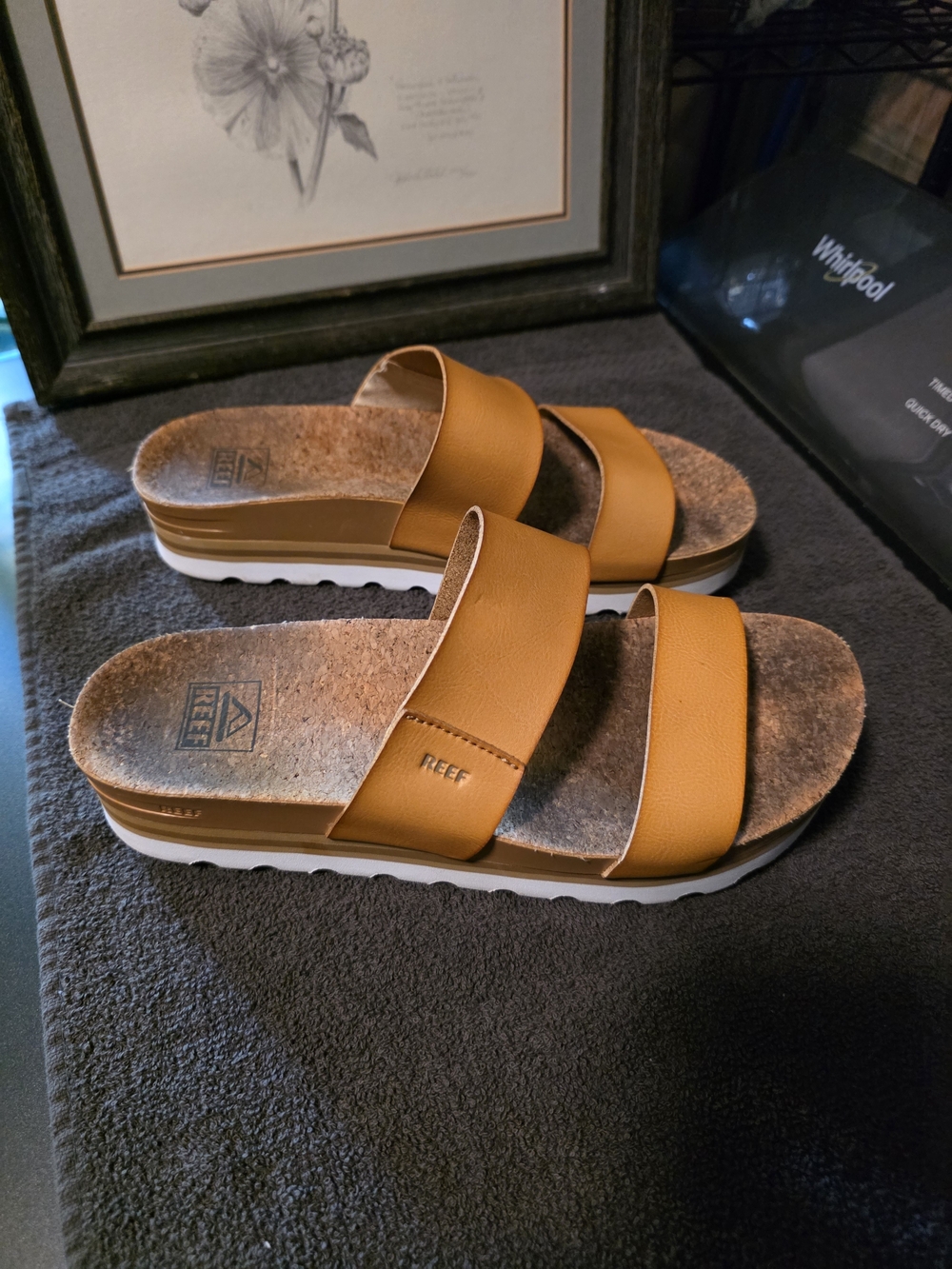 Reef Women’s Cognac Double-Strap Platform Slide Sandals